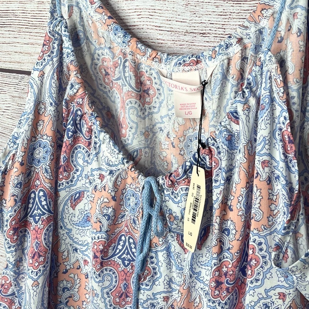 Victoria's Secret Paisley Boho Lounge Pajama Cami Camisole Top Large New - Picture 6 of 11